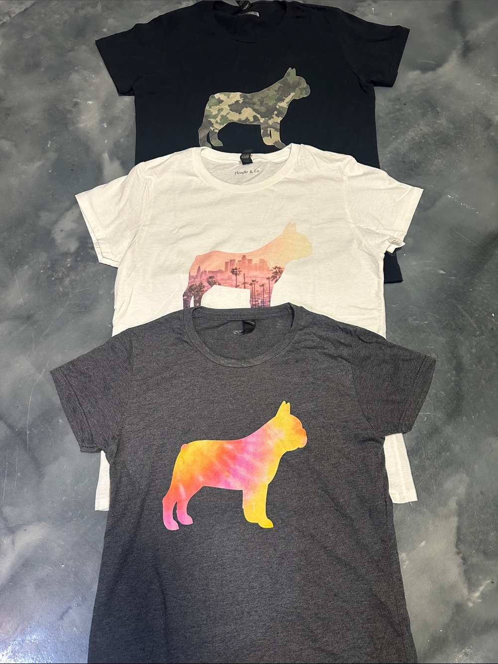 3-Handmade French Bulldog Graphic T-shirts Women’s Medium Cotton Short Sleeve